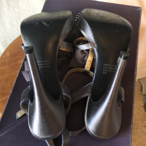 Grey Satin Strapped heel - Picture 5 of 7